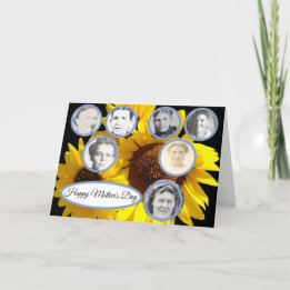 Mütter in der Familie Sunflower Trio Black Mütter  Feiertagskarte