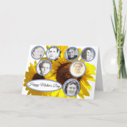 Mütter in der Familie Sunflower Trio Weiße Mütter  Feiertagskarte