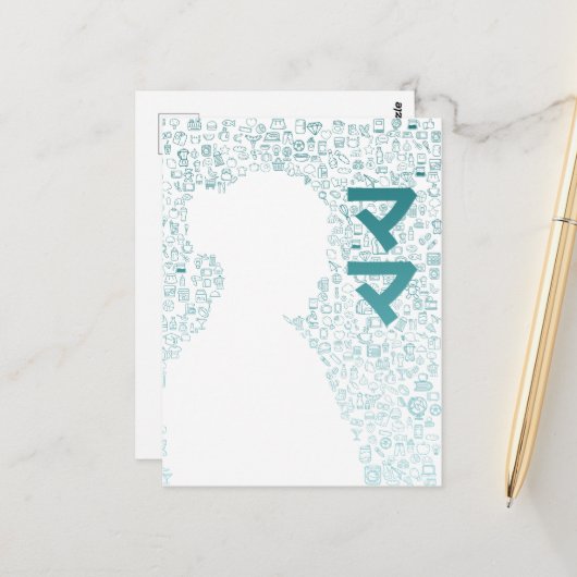 Mutter in japanischer Schrift (Katakana) Postkarte (Vorderseite/Rückseite Beispiel)