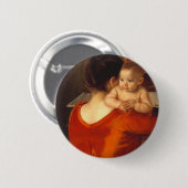 Mutter in Rot mit Kind Button (Vorne & Hinten)