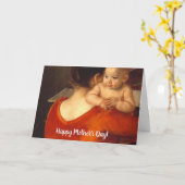 Mutter in Rot mit Kind Karte (Gelbe Blume)