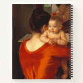 Mutter in Rot mit Kind Notizblock (Rückseite)