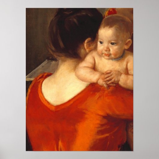 Mutter in Rot mit Kind Poster (Vorne)
