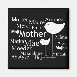 Mutter in verschiedenen Sprachen Magnet