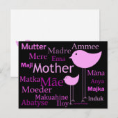 Mutter in verschiedenen Sprachen Postkarte (Vorne/Hinten)