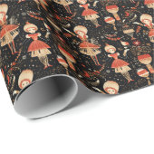 Mutter Ingwer, klassische schwarze Nutcracker Eleg Geschenkpapier (Rolleneckpunkt)