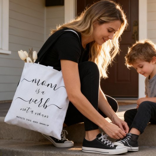 Mutter ist ein Verb Mutter Zitat Andenken Tasche