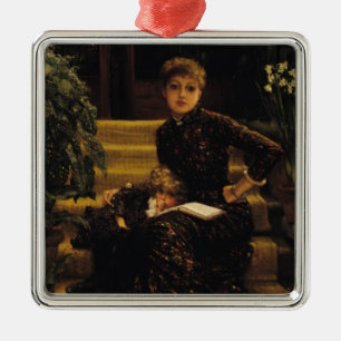 Mutter James Tissots   und Kind oder das ältere Silbernes Ornament