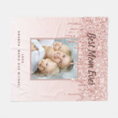 Mutter je Foto Glitzer rot Rosa Fleecedecke (Vorderseite (Horizontal))