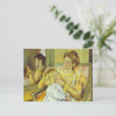 Mutter kämpft mit dem Haar ihres Kindes. 1901, Mar Postkarte (Stehend Vorderseite)