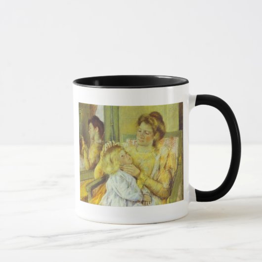 Mutter kämpft mit dem Haar ihres Kindes. 1901, Mar Tasse (Rechts)