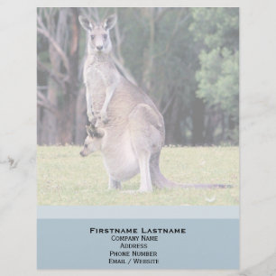 Mutter Kangaroo mit Baby Joey in ihrem Beutel Briefbogen