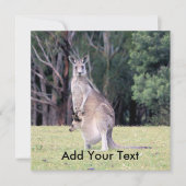 Mutter Kangaroo mit Baby Joey in ihrem Beutel Einladung (Vorderseite)