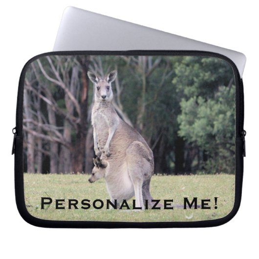 Mutter Kangaroo mit Baby Joey in ihrem Beutel Laptopschutzhülle (Vorderseite)