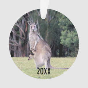 Mutter Kangaroo mit Baby Joey in ihrem Beutel Ornament