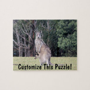 Mutter-Känguru mit Baby Joey in ihrem Beutel Puzzle