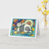 MUTTER KATZE & KÜCHE, PFLANZCHENWERKE, PINZUSHION KARTE (Gelbe Blume)