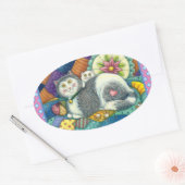 MUTTER KATZE & KÜCHE, PFLANZCHENWERKE, PINZUSHION OVALER AUFKLEBER (Umschlag)