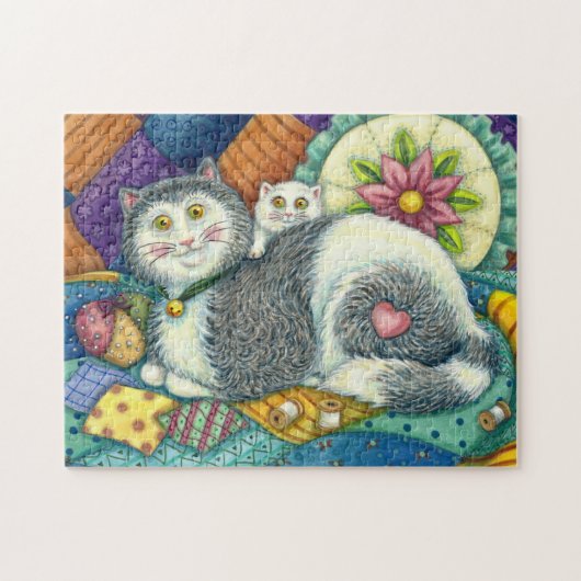 MUTTER KATZE & KÜCHE, PFLANZCHENWERKE, PINZUSHION PUZZLE (Horizontal)