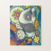 MUTTER KATZE & KÜCHE, PFLANZCHENWERKE, PINZUSHION PUZZLE (Vertikal)