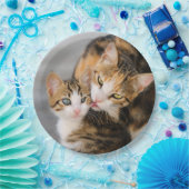 Mutter Katze Lieben Niedlich Kitten, glückliches P Pappteller (Party)
