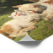 Mutter Katze mit Kätzchen | Julius Adam the Younge Poster (Ecke)