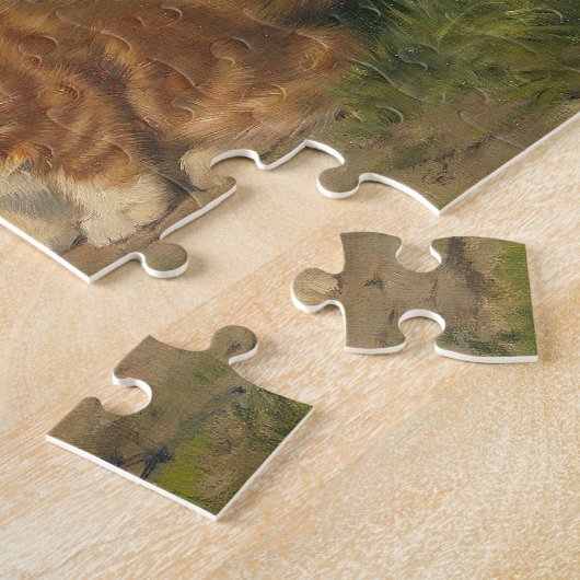 Mutter Katze mit Kätzchen | Julius Adam the Younge Puzzle (Seite)