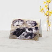 MUTTER KATZE MIT KITTEN / Muttertag Karte (Gelbe Blume)