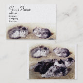 MUTTER KATZE MIT KITTEN Weißes Perlpapier Visitenkarte (Vorne/Hinten)