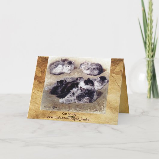 MUTTER KATZE MIT KITTENPAKET Monogramm (Rückseite)