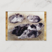 MUTTER KATZE MIT KITTENPAKET Monogramm Visitenkarte (Rückseite)