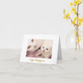 Mutter-Katze und Baby-leere Mitteilungskarten (Gelbe Blume)