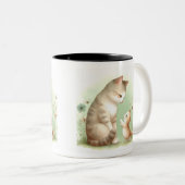 Mutter Katze und Kätzchen: Eine Tasse des Herzens (VorderseiteRechts)