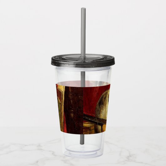 Mutter Katze und Kätzchen spielen mit Gitarre Acryltrinkbecher (Rechts)