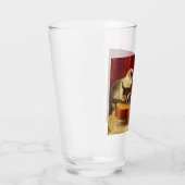 Mutter Katze und Kätzchen spielen mit Gitarre Glas (Rechts)