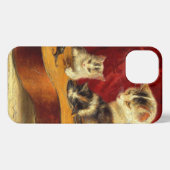 Mutter Katze und Kätzchen spielen mit Gitarre iPhone Hülle (Rückseite (Horizontal))