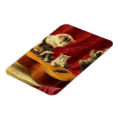 Mutter Katze und Kätzchen spielen mit Gitarre Magnet (Linke Seite)