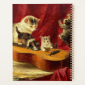 Mutter Katze und Kätzchen spielen mit Gitarre Planer (Rückseite)