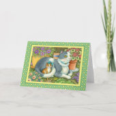 MUTTER KATZE UND KÜCHE, BLUME, BOWS & PLATZ KARTE (Vorderseite)
