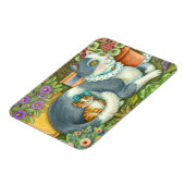 MUTTER KATZE UND KÜCHE, BLUME, BOWS & PLATZ MAGNET (Linke Seite)