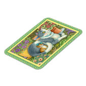 MUTTER KATZE UND KÜCHE, BLUME, BOWS & PLATZ MAGNET (Linke Seite)