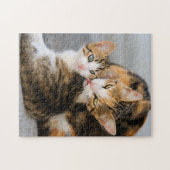 Mutter Katzen Lieben Niedlich Baby Kitten Tier Fot Puzzle (Horizontal)