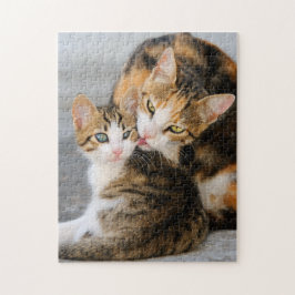 Mutter Katzen Lieben Niedlich Baby Kitten Tier Fot Puzzle