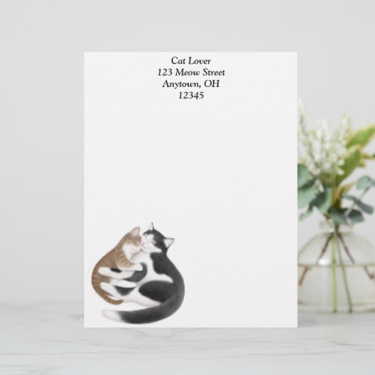 Mutter-Katzen-und Kätzchen-Briefkopf Briefkopf (Stehend Vorderseite)