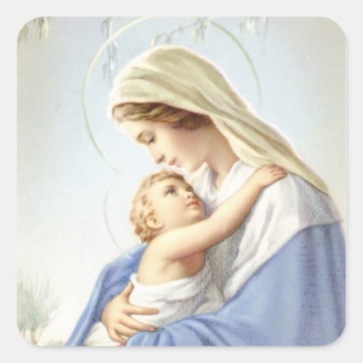 Mutter-Kind-Aufkleber Quadratischer Aufkleber (Vorderseite)