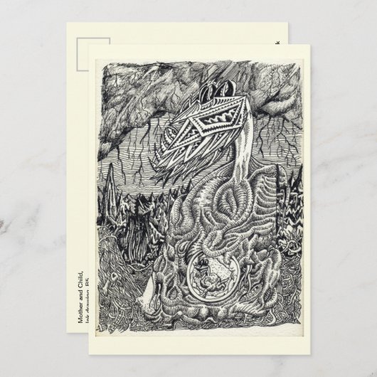 Mutter-Kind-Flachkarte (Vorne/Hinten)