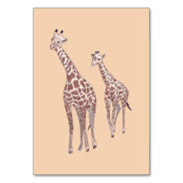 Mutter Kind Giraffe Lesekarten für Erwachsene Tischnummer