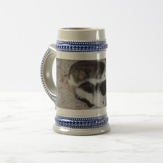 Mutter & Kind Gray/Blue 22 oz Stein Bierglas (Vorderseite Links)