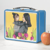 Mutter-Kind-Liebe-Illustration Metall-Lunchbox Metall Brotdose (Beispiel)