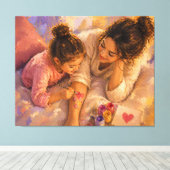 Mutter Kind Malen Liebe Leinwand Wandkunst (Insitu (Holzboden))